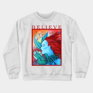 Mermaid Believe Painting Crewneck Sweatshirt